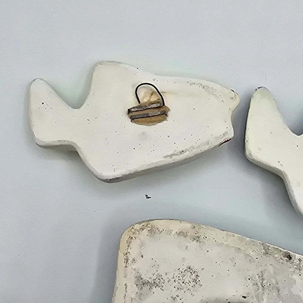 Vintage 1960s Miller Studio Set of 3 Fish Chalkware Wall Art‎ Plaques Decor READ